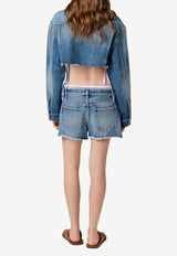 Miu Miu Washed Denim Cropped Jacket Blue GWB314SOOO197U_F0008