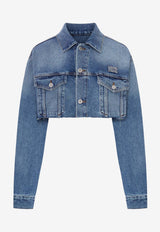 Miu Miu Washed Denim Cropped Jacket Blue GWB314SOOO197U_F0008