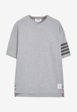 Thom Browne 4-bar Stripes Textured Pique T-shirt Gray MJS296AJ0248_050