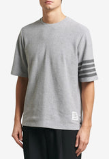 Thom Browne 4-bar Stripes Textured Pique T-shirt Gray MJS296AJ0248_050