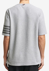 Thom Browne 4-bar Stripes Textured Pique T-shirt Gray MJS296AJ0248_050