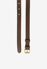 Prada Square-Buckle Leather Belt Brown 1CC291053F0009