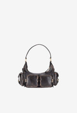 Miu Miu Pocket Aged Nappa Leather Shoulder Bag Brown 5BC188VOOOAF8T_F0201