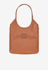 Miu Miu Ivy Leather Tote Bag Brown 5BG231VMLN2CRW_F0046