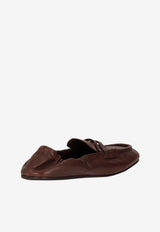 Miu Miu Ruched Nappa Leather Loafers Brown 5D341EFD005EFX_F0NBL