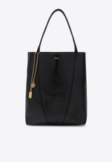 Chloé Medium Spin Shiny Leather Shoulder Bag Black CHC25SS811N84/T_CHLOE-001