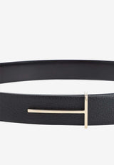 T-Buckle Grained Leather Belt