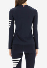 Thom Browne 4-bar Stripes Compression Long-Sleeved T-shirt Navy FJA001A06770_461