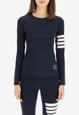 Thom Browne 4-bar Stripes Compression Long-Sleeved T-shirt Navy FJA001A06770_461