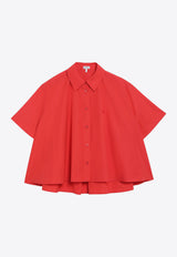 Loewe A-line Cropped Shirt Red S359Y05XI5CO/T_LOEW-7100