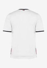 Thom Browne Name Tag Patch Ringer T-shirt White MJS083A00042_100
