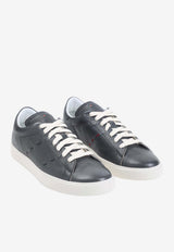 Grained Leather Low-Top Sneakers