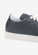 Grained Leather Low-Top Sneakers