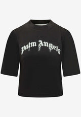 Palm Angels Curved Logo Boxy T-shirt Black PWAA079S26JER004_1003