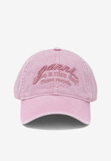 GANNI Logo Baseball Cap Pink B3020232478_0ad34cd4-4074-46a8-bf1d-b9ab41f1c5e9