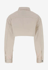 Miu Miu Denim Cropped Jacket White GWB314SOOO197V_F0009