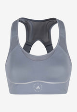 Adidas By Stella McCartney  Racerback Logo Sports Bra Gray KF1677_ONIX