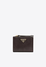 Prada Triangle Logo Leather Zip Wallet Brown 1ML0502CYR/T_PRADA-F0003