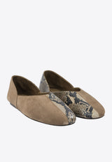 Khaite Jane Classic Suede and Python Print Ballet Flats Brown F4058-1052775_4f655c79-8dfc-484e-bec2-223f64ff436a