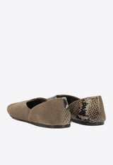 Khaite Jane Classic Suede and Python Print Ballet Flats Brown F4058-1052775_4f655c79-8dfc-484e-bec2-223f64ff436a