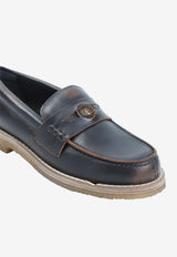 Jarry Brushed Leather Penny Loafers