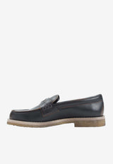 Jarry Brushed Leather Penny Loafers