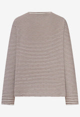 Miu Miu Striped Knit Sweater Beige MML06QSOOO195I_F0963