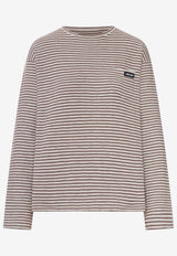 Miu Miu Striped Knit Sweater Beige MML06QSOOO195I_F0963