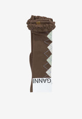 GANNI Argyle Ruffled Socks Brown B3020238979_e4c710d6-08d4-49df-b8c8-bfb5ed6539e1