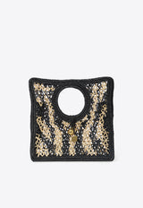 Jacquemus Small Spiaggia Raffia Handbag Black BAW00421A-W00513-830