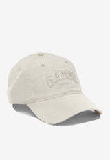 GANNI Logo Canvas Baseball Cap Ivory A6901135_5e852e01-2709-4817-bfa4-76182ec5eebd