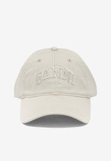 GANNI Logo Canvas Baseball Cap Ivory A6901135_5e852e01-2709-4817-bfa4-76182ec5eebd