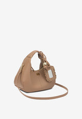 GANNI Mini Hobo Bag in Faux Leather Brown C10400040SP_899bb352-e8bf-4159-9280-449238d93110
