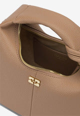 GANNI Mini Hobo Bag in Faux Leather Brown C10400040SP_899bb352-e8bf-4159-9280-449238d93110