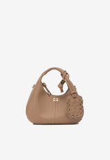 GANNI Mini Hobo Bag in Faux Leather Brown C10400040SP_899bb352-e8bf-4159-9280-449238d93110