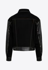 Versace Leather and Denim Jacket Black 10254411A18406/T_VERSA-2DC90