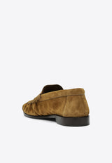 Saint Laurent Le Loafer Suede Loafers Tan 8189082W5AC/S_YSL-9808
