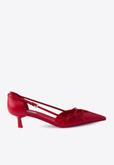 Prada 45 Leather Pumps with Bow Red 1I442OB045011/S_PRADA-F0011