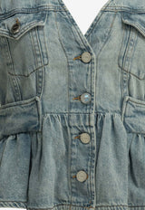 GANNI Washed Denim Top Blue A1040321565_4e9e74e2-d7c0-4fc5-8c1c-bdb140184d09
