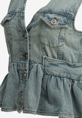 GANNI Washed Denim Top Blue A1040321565_4e9e74e2-d7c0-4fc5-8c1c-bdb140184d09