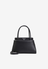 Structured Leather Top Handle Bag