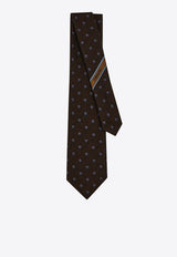 Ferragamo Gancini Silk Chevron Tie Brown 0789362SI/S_FERRA-FA
