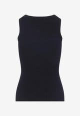 Ribbed Knit Logo Tank Top