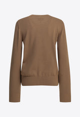 GANNI Intarsia Knit Cherry Wool Sweater Brown A1150014118_26064e34-85d3-4011-a104-5297ea82cebd