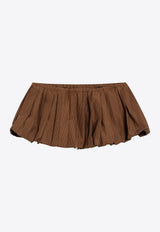 Miu Miu Pleated Vichy-Check Mini Skirt Caramel MG2723OOO19OS/T_MIU-F0QB7