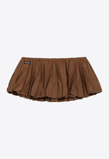 Miu Miu Pleated Vichy-Check Mini Skirt Caramel MG2723OOO19OS/T_MIU-F0QB7