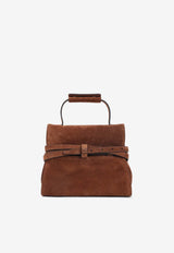 Tie Me Belted Suede Top Handle Bag