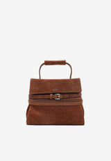 Tie Me Belted Suede Top Handle Bag