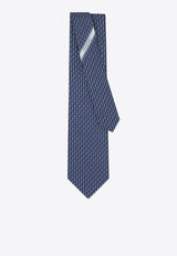 Ferragamo Tennis Print Silk Tie Blue 0789191SI/S_FERRA-FB