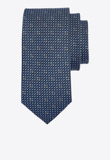Ferragamo Gancini Jacquard Silk Tie Blue 0788963SI/S_FERRA-FB